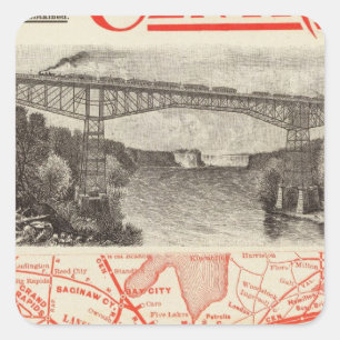 Sticker Carré Chemin de fer de central du Michigan