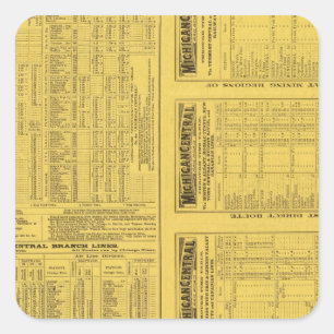 Sticker Carré Chemin de fer de central du Michigan de page des