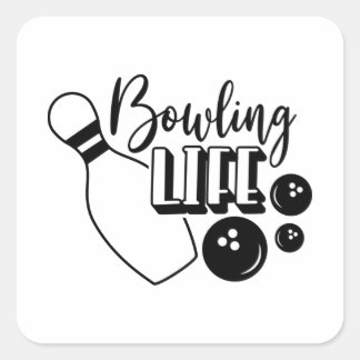 Sticker Carré Chemise Bowling Life Imprimer