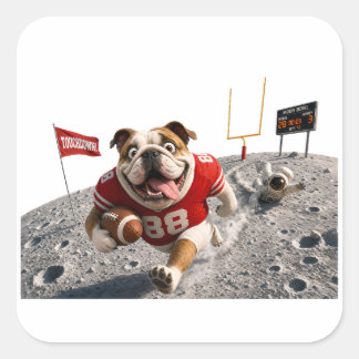 Sticker Carré Chemise de football pour gros chien de jeu drôle d