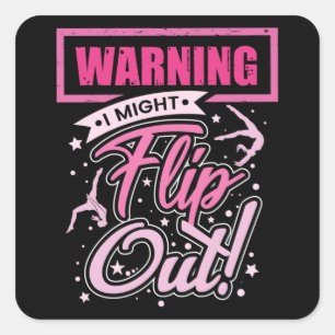 Sticker Carré Chemise Gymnastique Drôle Pour Les Filles Gymnaste