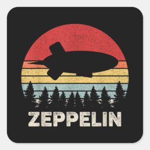 Sticker Carré Chemise Zeppelin Rétro Vintage Dirigeable Aéronef