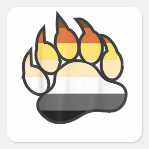 Sticker Carré Chemises d'ours gai pour hommes Drapeau d'ours gai