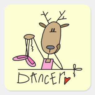 Sticker Carré Chemises et Cadeaux de Renne Danseur