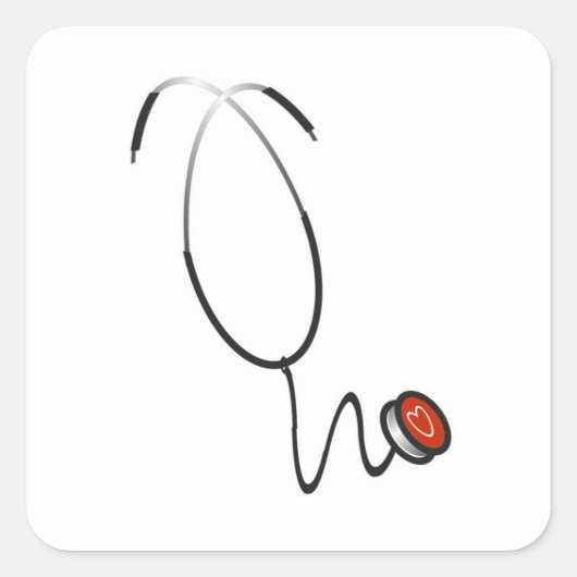 Sticker Carré Chemises et cadeaux Stethoscope (Devant)