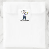 Sticker Carré Chemo Bell - Cancer général Homme (Sac)