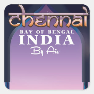 Sticker Carré Chennai, baie du Bengale dans l'est de l'Inde
