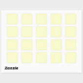 Sticker Carré Chèques jaune clair et blanc À damiers Motif (Feuille)