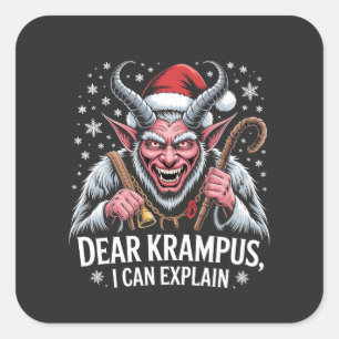 Sticker Carré Cher Krampus Je Peux Expliquer Noël Père Noël