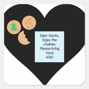 Sticker Carré Cher Père Noël - Apportez des jouets