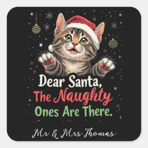 Sticker Carré Cher Père Noël, ils sont les méchants et les mécha