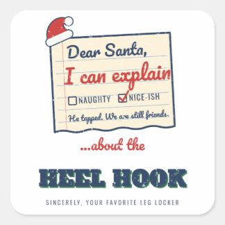 Sticker Carré Cher Père Noël, je peux expliquer l'accrochage du
