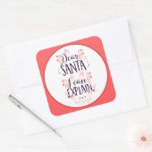 Sticker Carré Cher Père Noël, je peux expliquer Noël (Enveloppe)