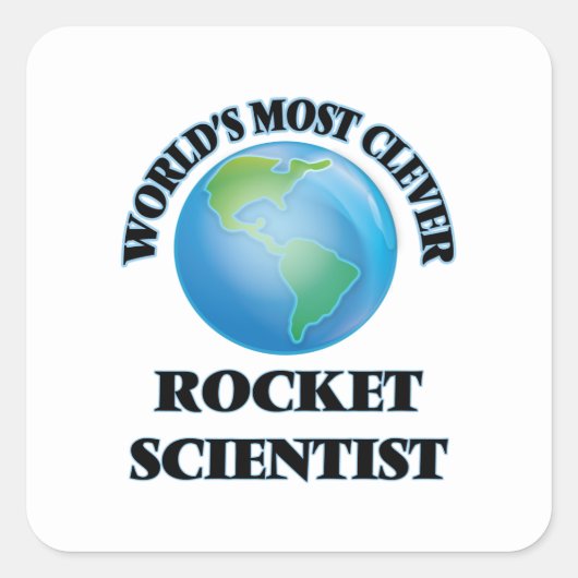 Sticker Carré Chercheur de fusée le plus intelligent du monde (Devant)