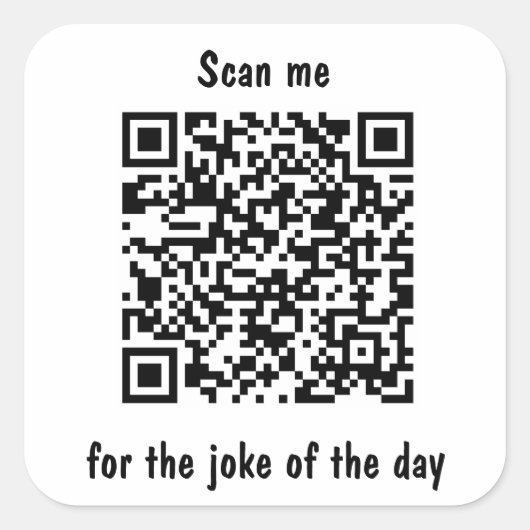 Sticker Carré Cherchez-moi la blague du jour QR Code (Devant)