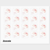 Sticker Carré Cherry Blossom Pink White Wedding (Feuille)