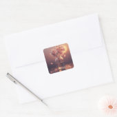 Sticker Carré Cherry Blossom Serenity – Elegant Sakura Branch in (Enveloppe)