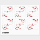 Sticker Carré Cherry Blossoms double bonheur Mariage chinois (Feuille)