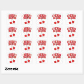 Sticker Carré Cherry Bomb Rétro (Feuille)