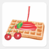 Sticker Carré Cherry Waffles (Devant)