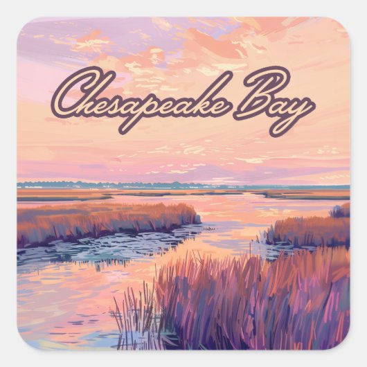 Sticker Carré Chesapeake Bay Annapolis Maryland Virginie Sunrise (Devant)