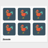 Sticker Carré Chester le coq (Feuille)