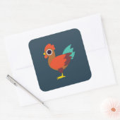 Sticker Carré Chester le coq (Enveloppe)