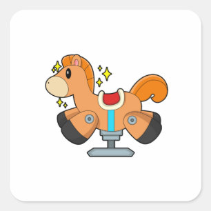 Sticker Carré Cheval à roche