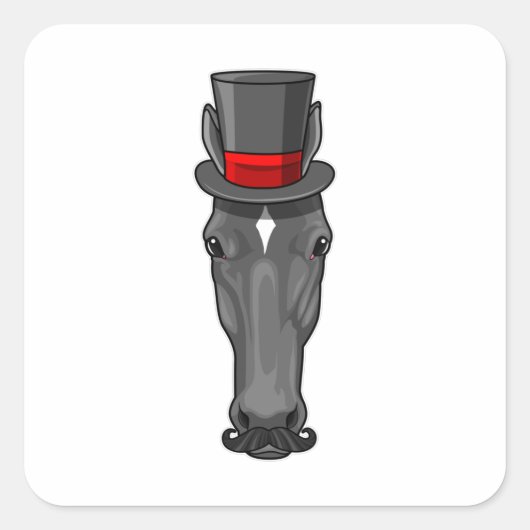 Sticker Carré Cheval avec Cylindre (Devant)