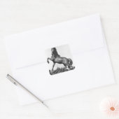 Sticker Carré Cheval avec harrow (Enveloppe)