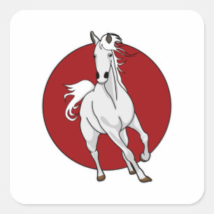 Sticker Carré Cheval blanc