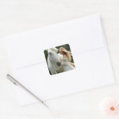 Sticker Carré Cheval blanc et fille (Enveloppe)