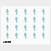Sticker Carré Cheval bleu Abstrait (Feuille)