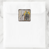 Sticker Carré Cheval Boots Cowboy Sunflowers Horseshoe (Sac)