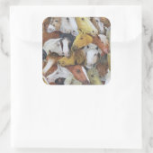 Sticker Carré Cheval Chevaux (Sac)