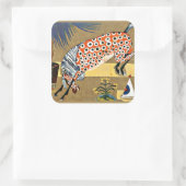 Sticker Carré Cheval clown, peinture d'art, (Sac)