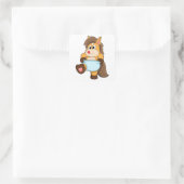 Sticker Carré Cheval comme bébé avec couche (Sac)
