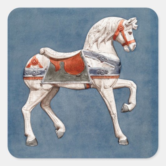 Sticker Carré Cheval de carrousel par Henry Murphy (Devant)