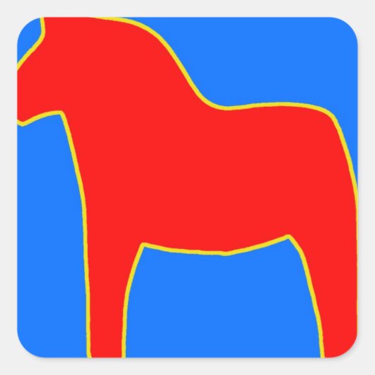 Sticker Carré Cheval de Dala Suède (Devant)