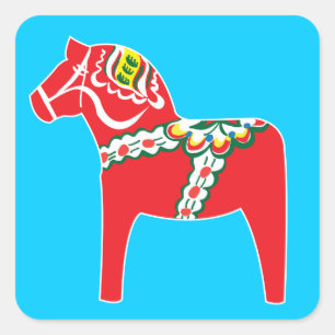 Sticker Carré Cheval de Dalahäst Dala