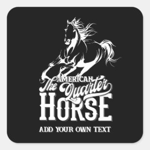 Sticker Carré Cheval de quart américain Cowboy sauvage ouest cof