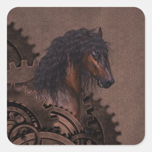 Sticker Carré Cheval de vapeur (Devant)