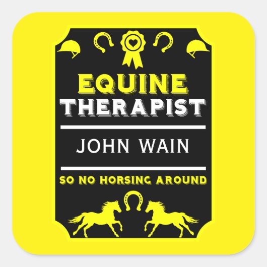 Sticker Carré Cheval Equine Therapist (Devant)