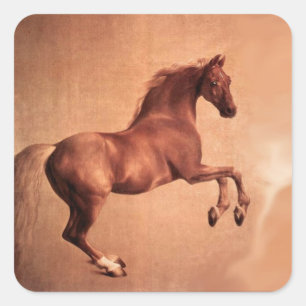 STICKER CARRÉ CHEVAL ROUGE