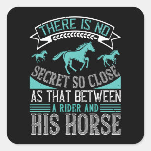 Sticker Carré Cheval Secret Entre Le Rider Et Son Cheval