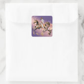 Sticker Carré Cheval Steampunk et Lady (Sac)