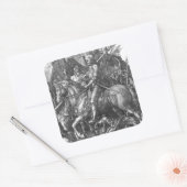 Sticker Carré Chevalier, Mort et le Diable, 1513 (gravure) (Enveloppe)