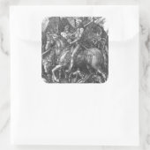 Sticker Carré Chevalier, Mort et le Diable, 1513 (gravure) (Sac)