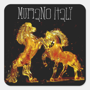 Sticker Carré Chevaux de verre de Murano Italie