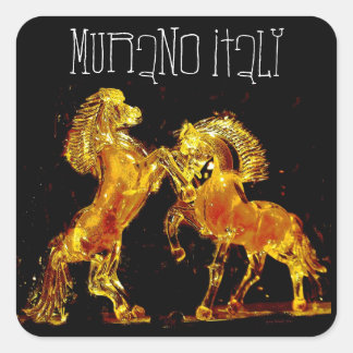 Sticker Carré Chevaux de verre de Murano Italie